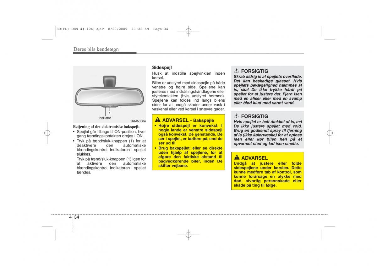 KIA Ceed I 1 Bilens instruktionsbog / page 105