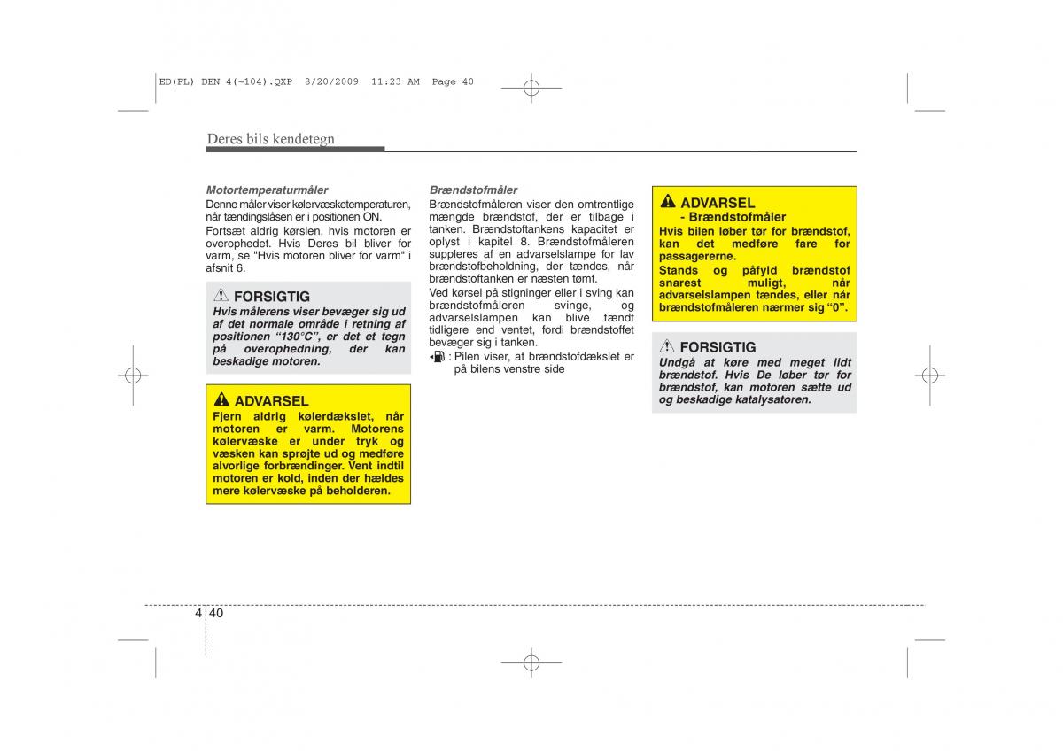 KIA Ceed I 1 Bilens instruktionsbog / page 111