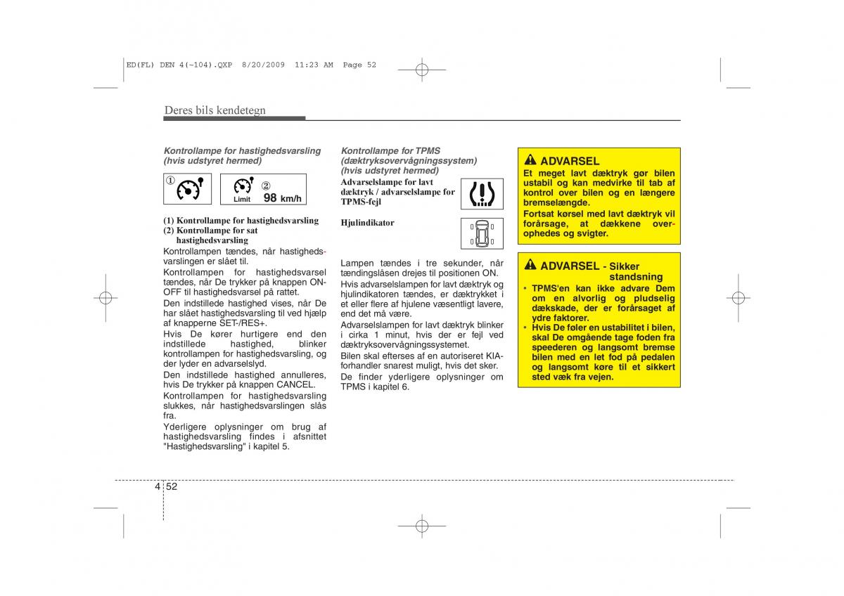 KIA Ceed I 1 Bilens instruktionsbog / page 123