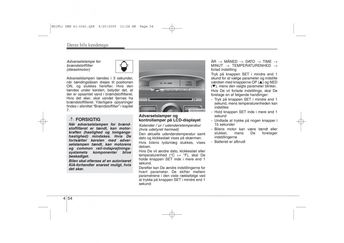 KIA Ceed I 1 Bilens instruktionsbog / page 125