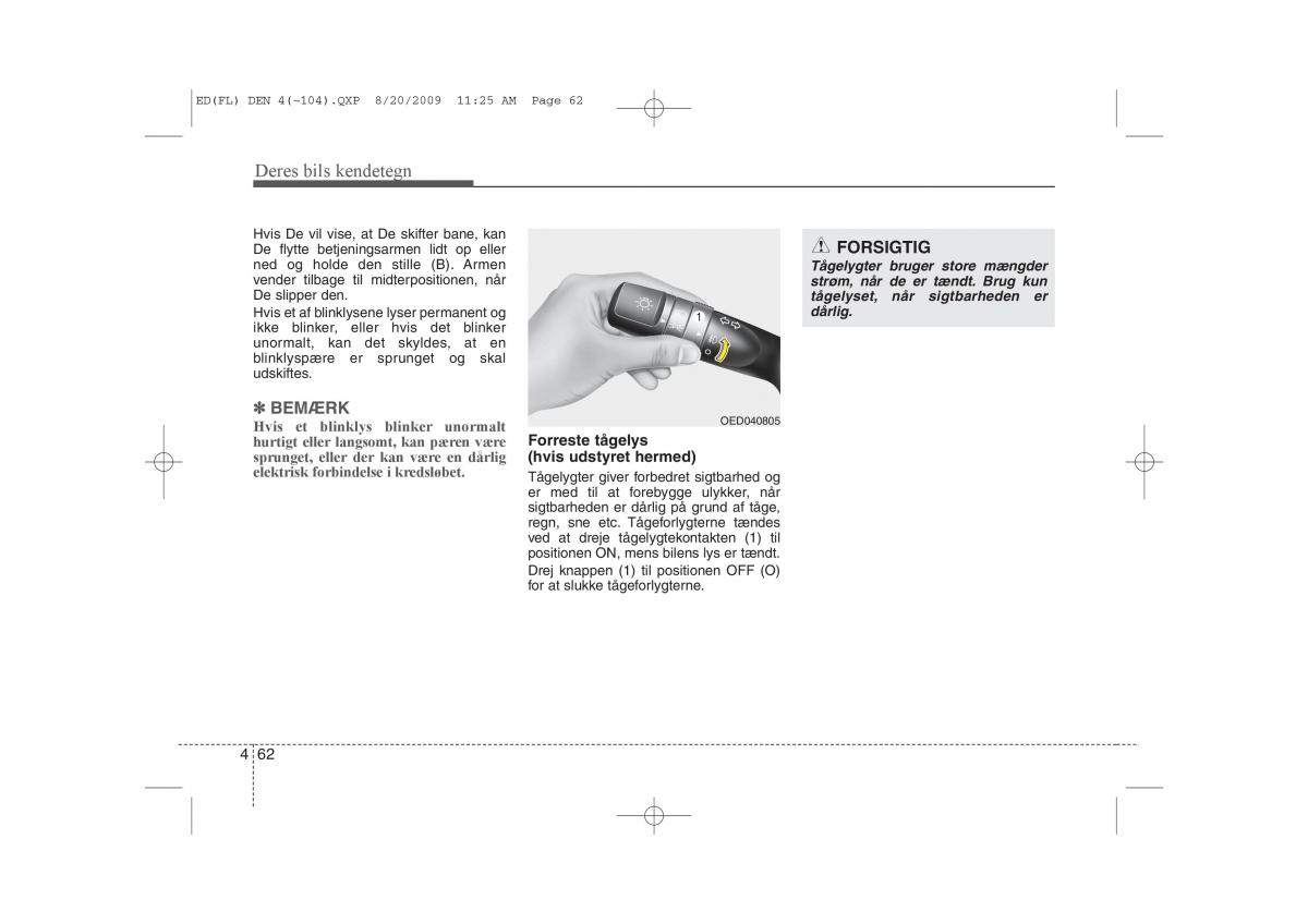 KIA Ceed I 1 Bilens instruktionsbog / page 133