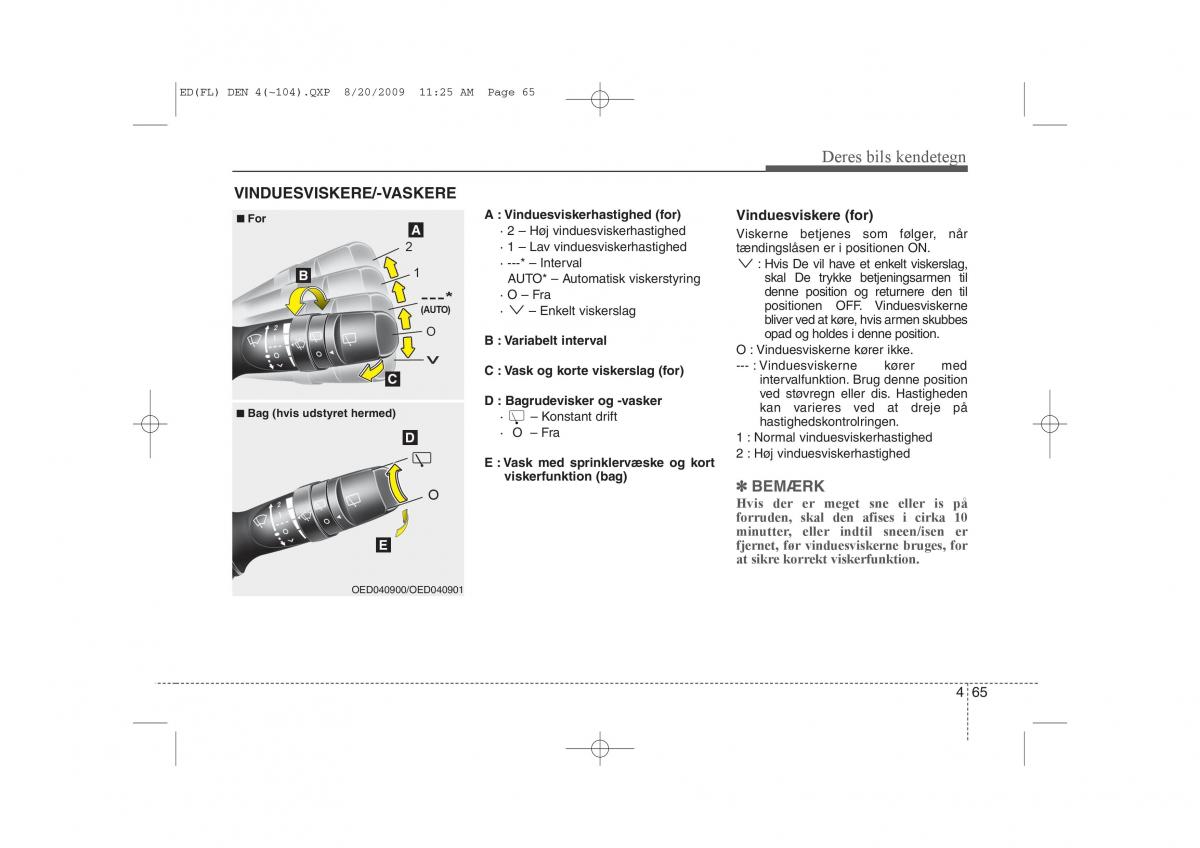 KIA Ceed I 1 Bilens instruktionsbog / page 136