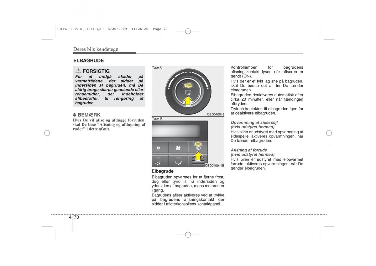 KIA Ceed I 1 Bilens instruktionsbog / page 141