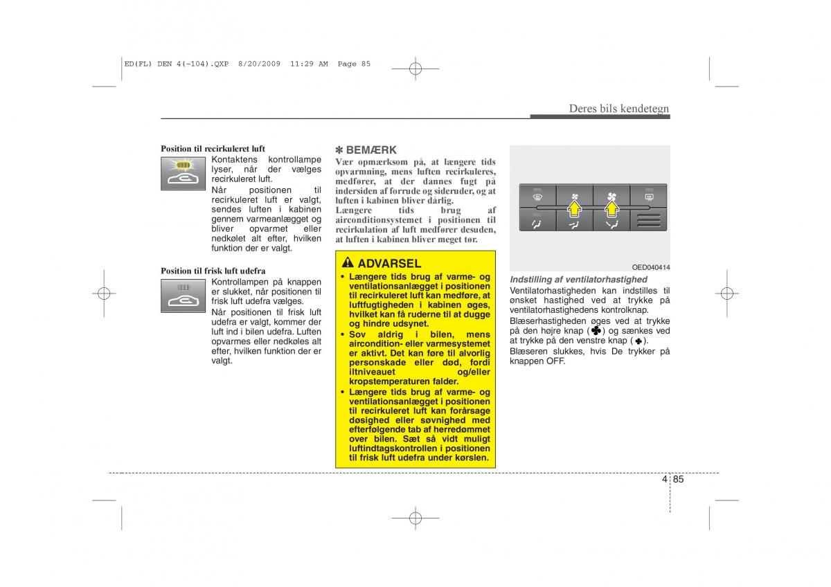 KIA Ceed I 1 Bilens instruktionsbog / page 156