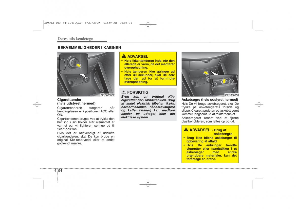 KIA Ceed I 1 Bilens instruktionsbog / page 165