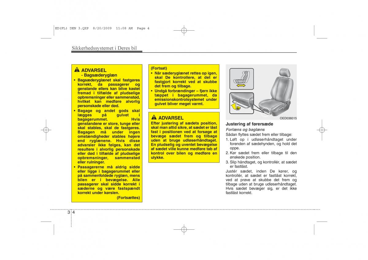 KIA Ceed I 1 Bilens instruktionsbog / page 17