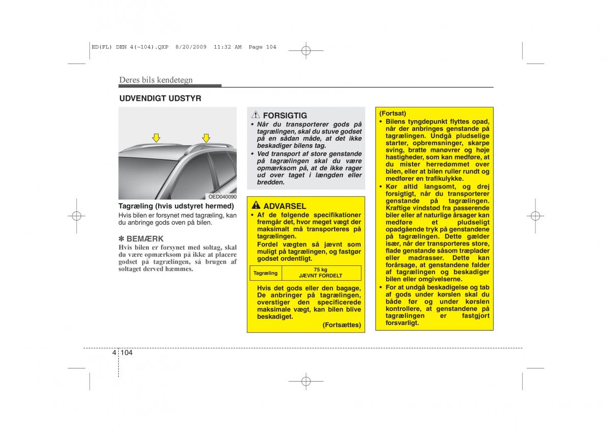 KIA Ceed I 1 Bilens instruktionsbog / page 175