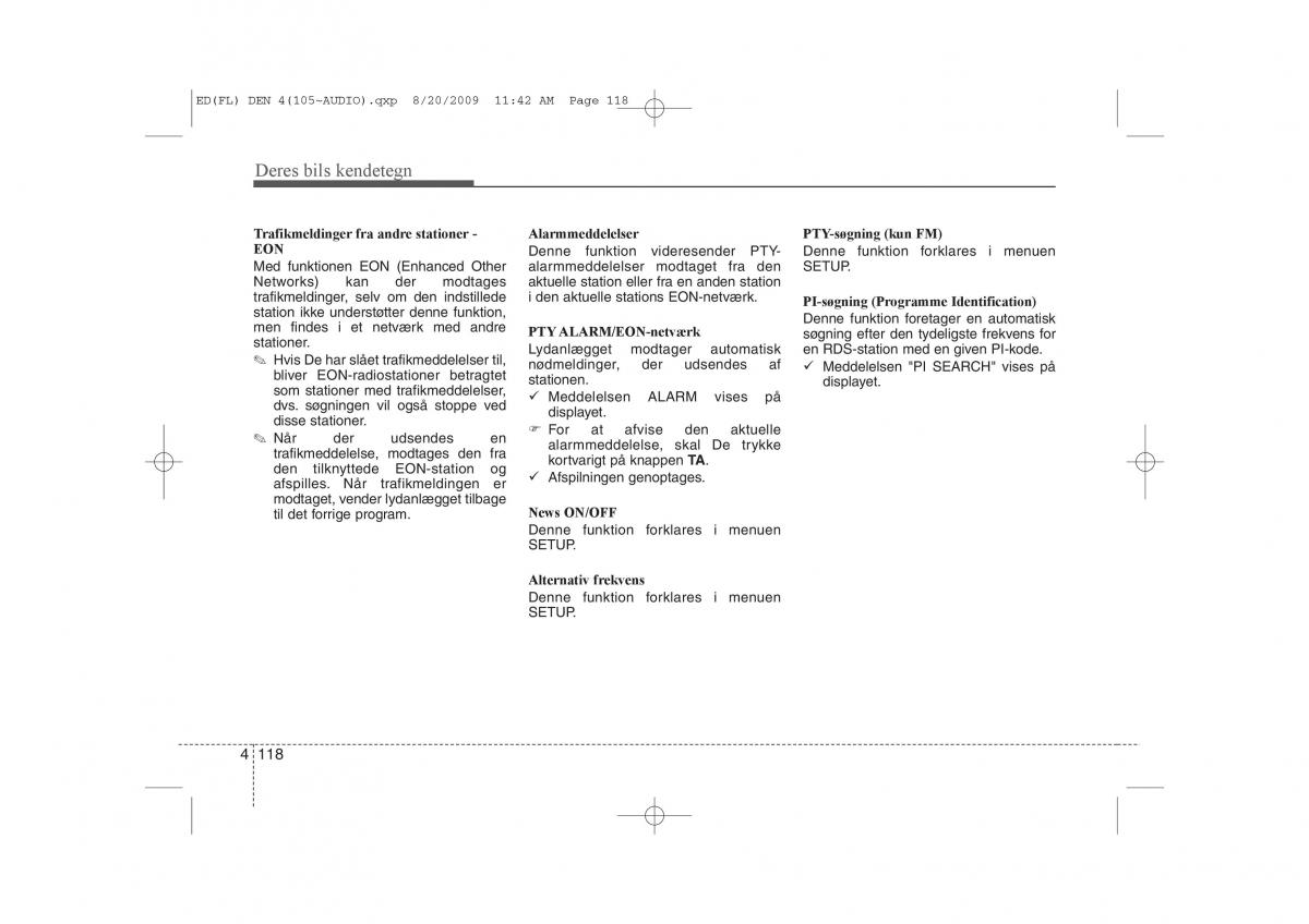 KIA Ceed I 1 Bilens instruktionsbog / page 189