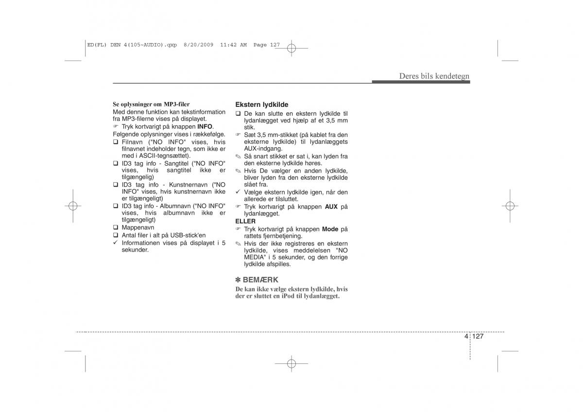 KIA Ceed I 1 Bilens instruktionsbog / page 198