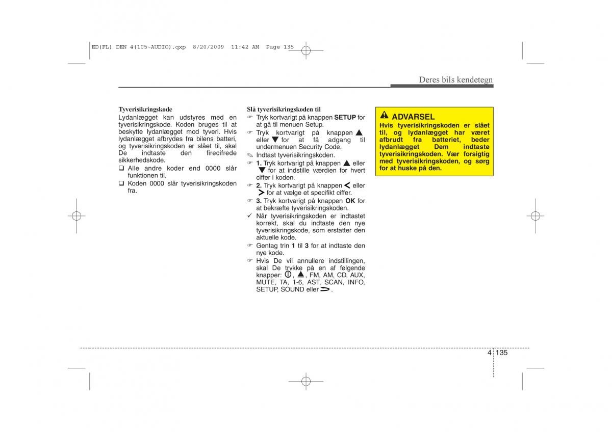 KIA Ceed I 1 Bilens instruktionsbog / page 206