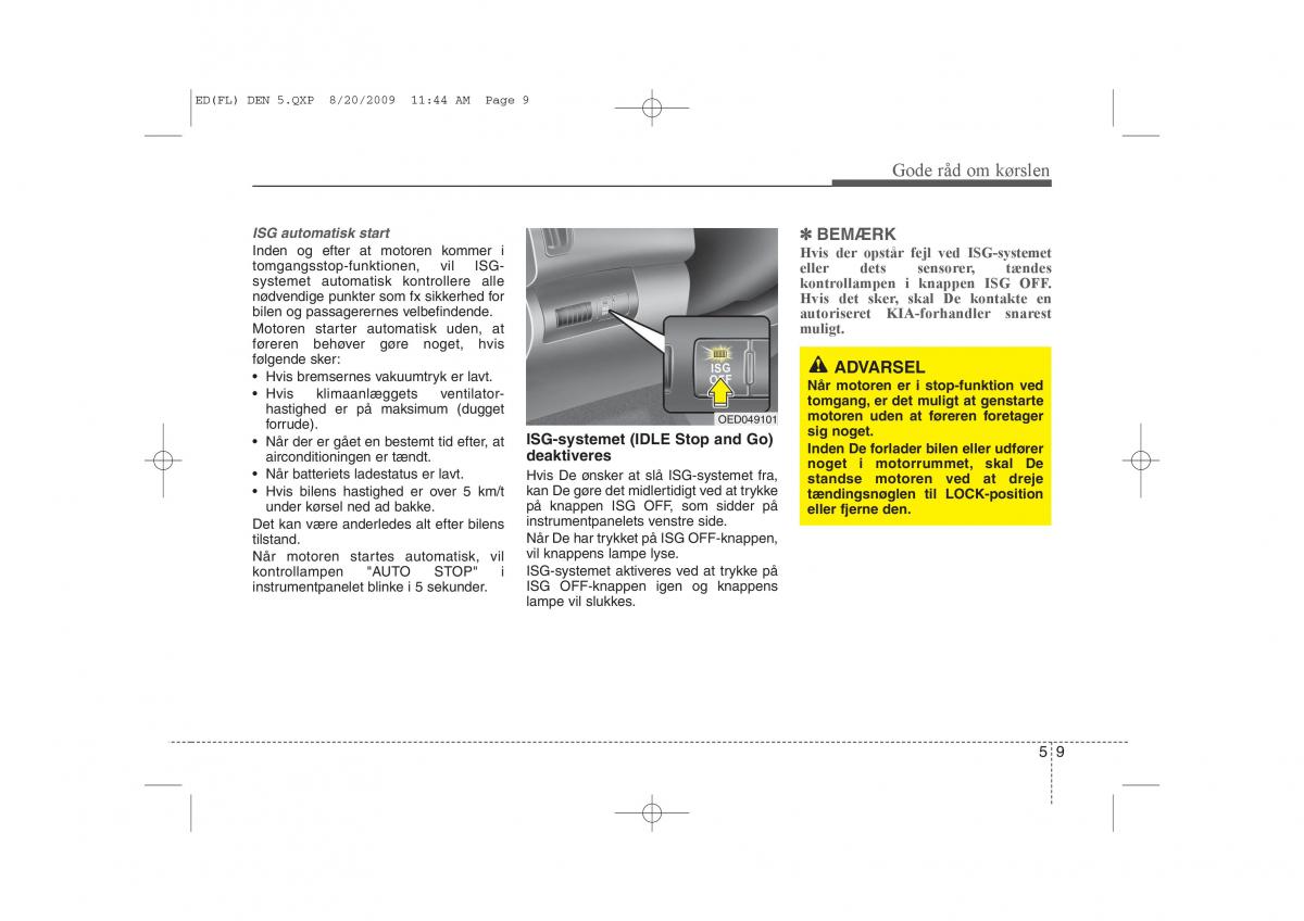 KIA Ceed I 1 Bilens instruktionsbog / page 218