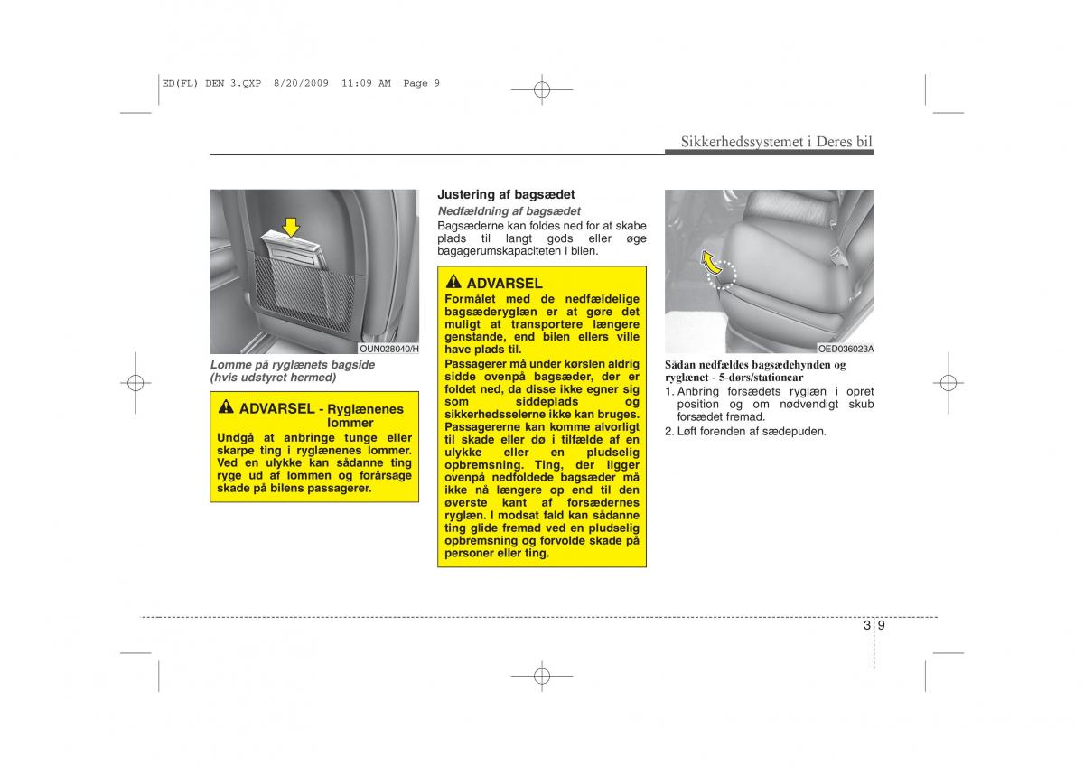 KIA Ceed I 1 Bilens instruktionsbog / page 22