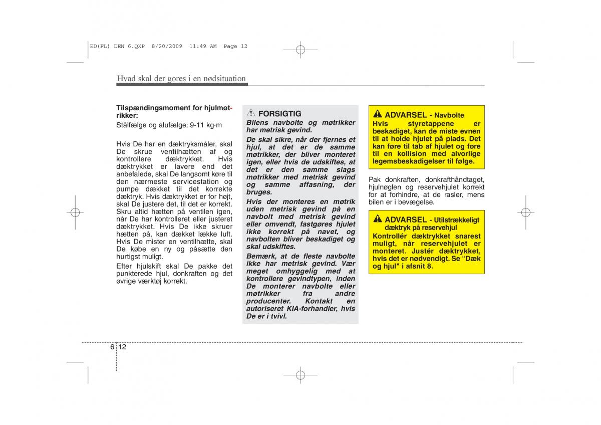 KIA Ceed I 1 Bilens instruktionsbog / page 274