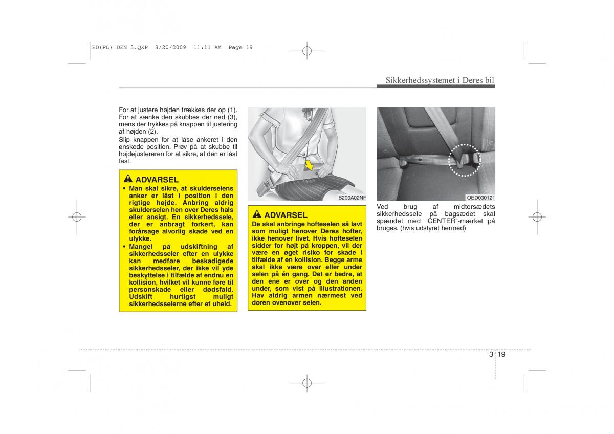 KIA Ceed I 1 Bilens instruktionsbog / page 32