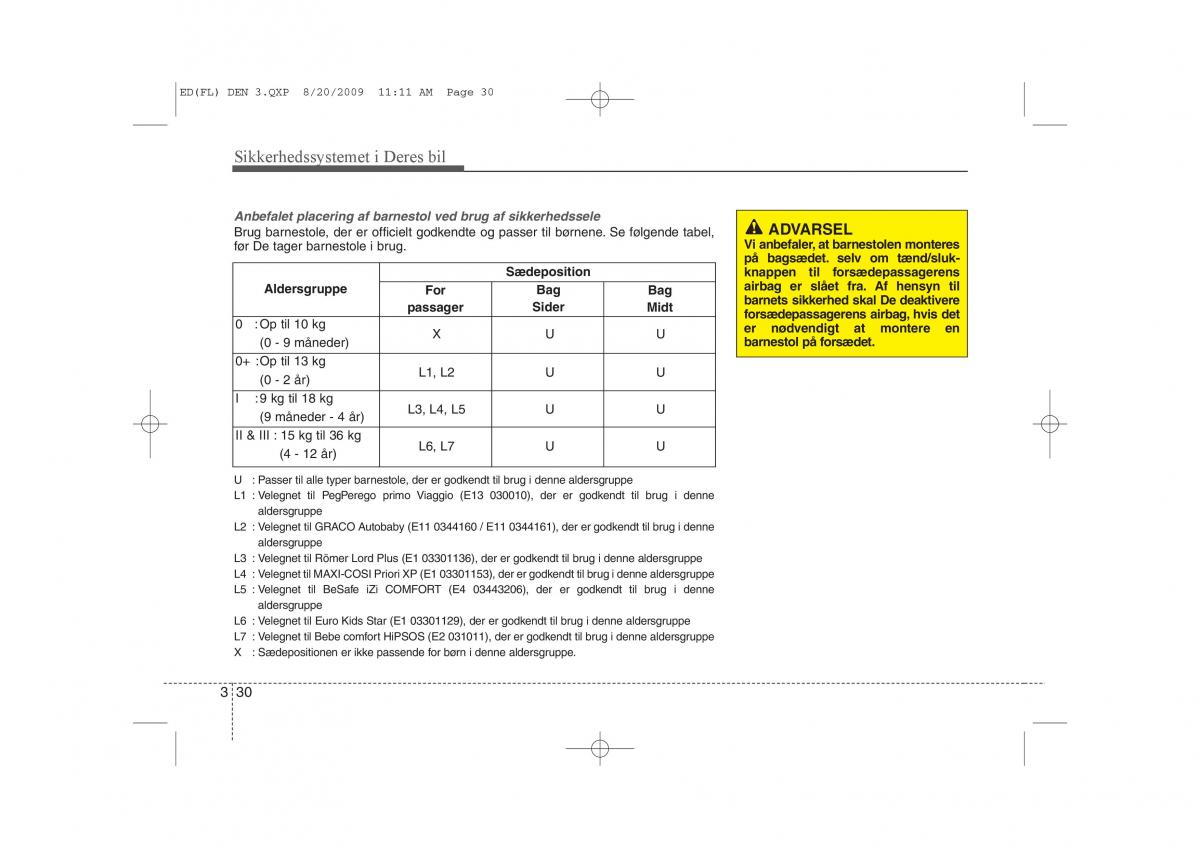 KIA Ceed I 1 Bilens instruktionsbog / page 43