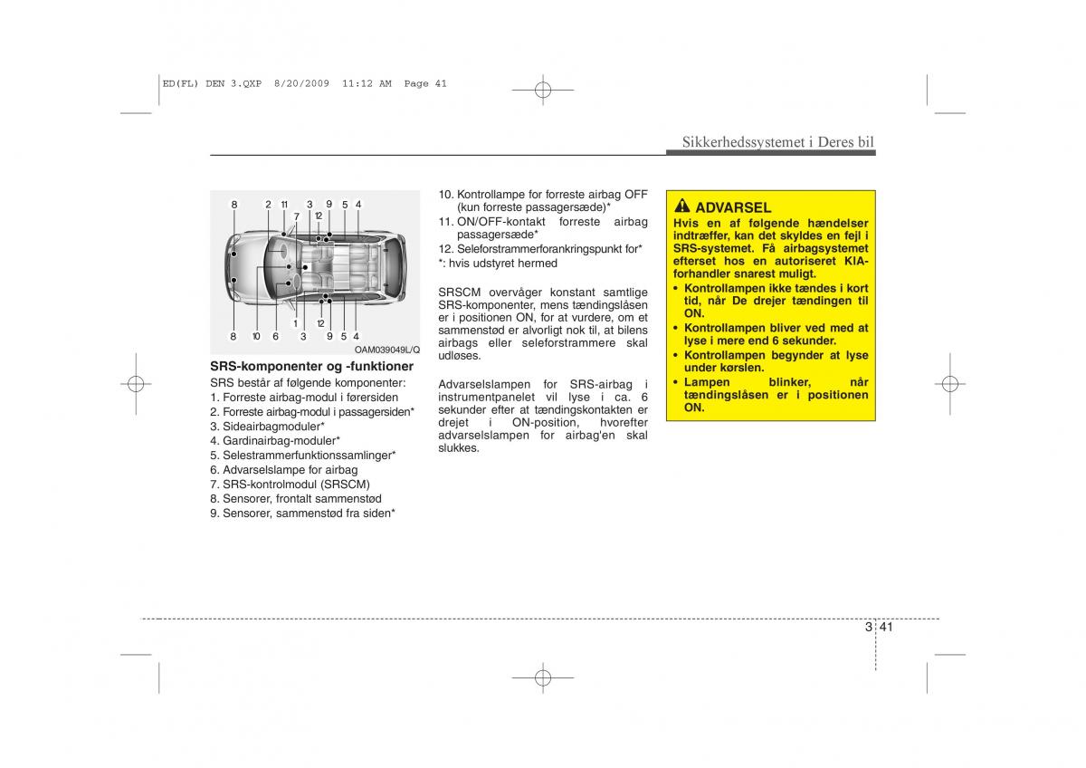 KIA Ceed I 1 Bilens instruktionsbog / page 54