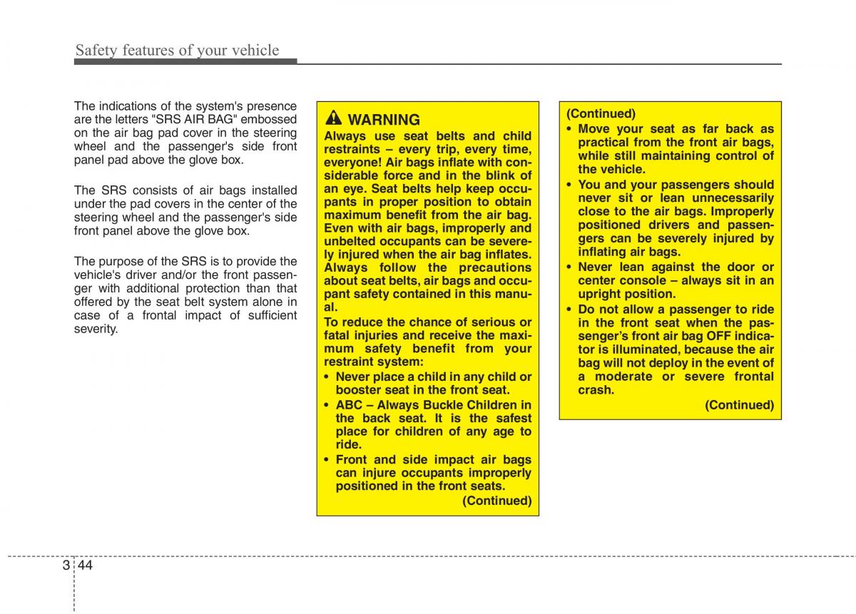 KIA Ceed I 1 owners manual / page 57