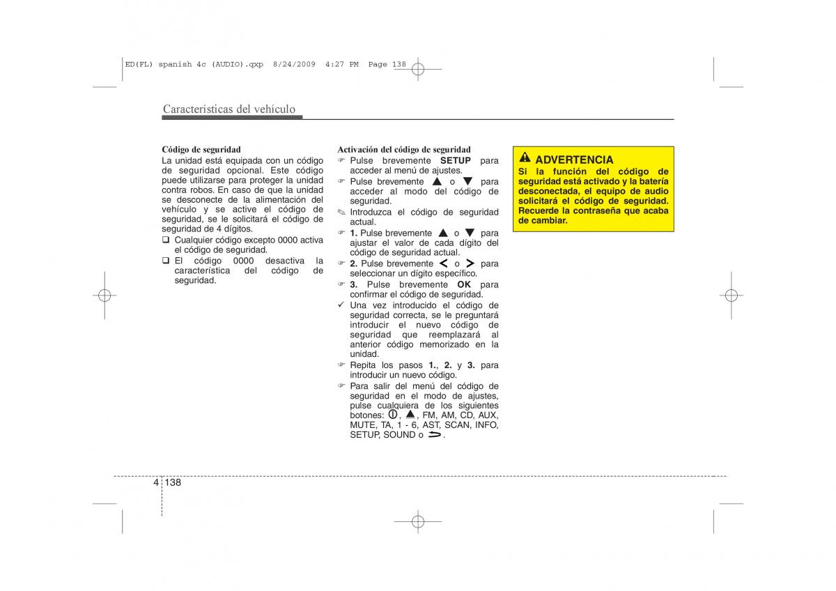 KIA Ceed I 1 manual del propietario / page 213