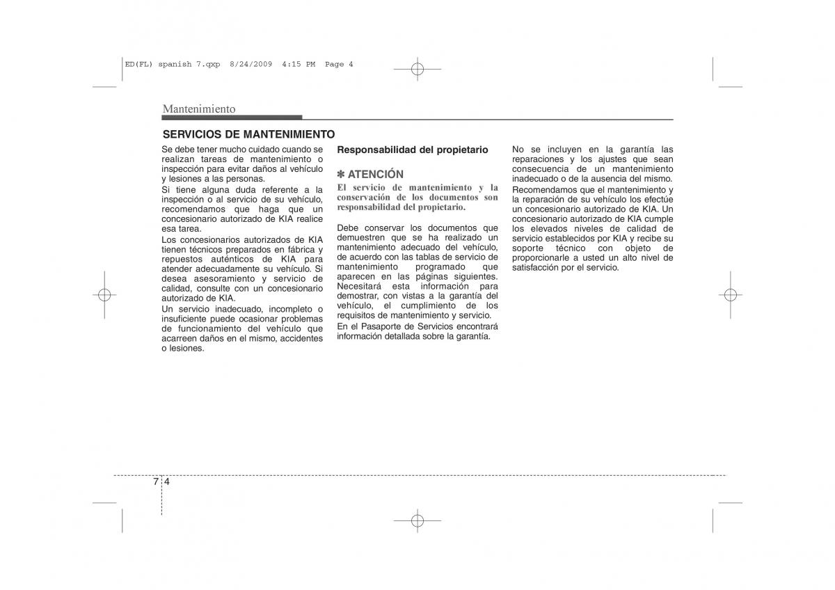 KIA Ceed I 1 manual del propietario / page 300