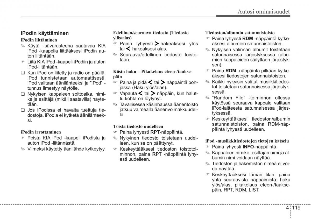 KIA Ceed I 1 omistajan kasikirja / page 191