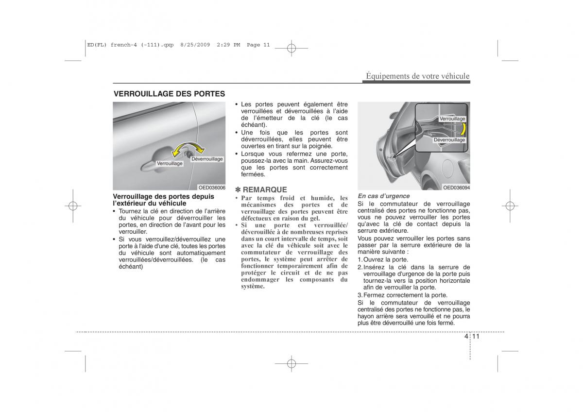 KIA Ceed I 1 manuel du proprietaire / page 89