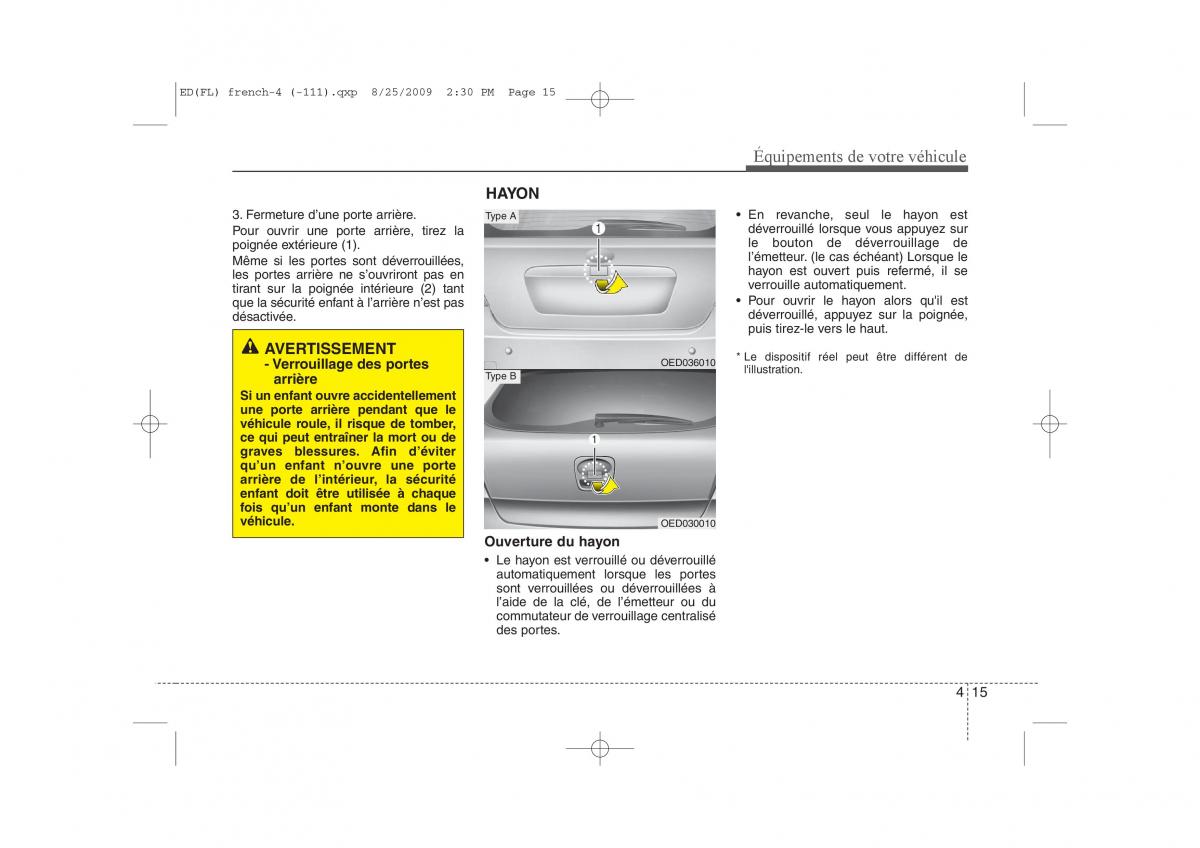 KIA Ceed I 1 manuel du proprietaire / page 93