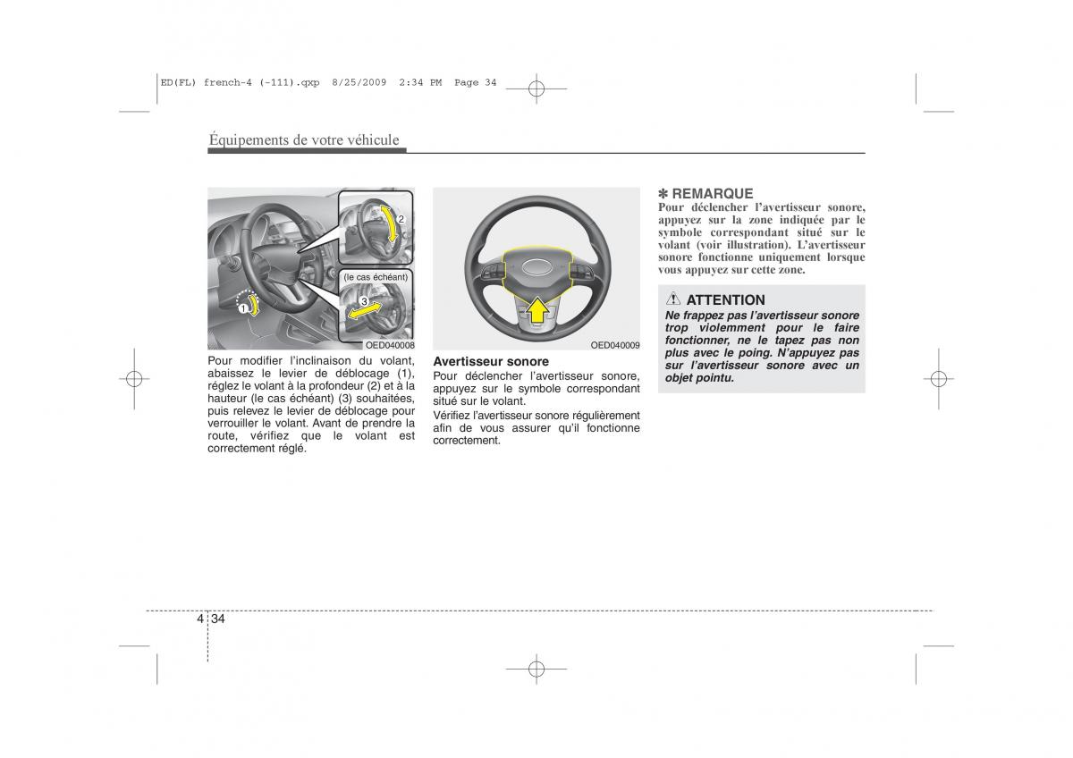 KIA Ceed I 1 manuel du proprietaire / page 112