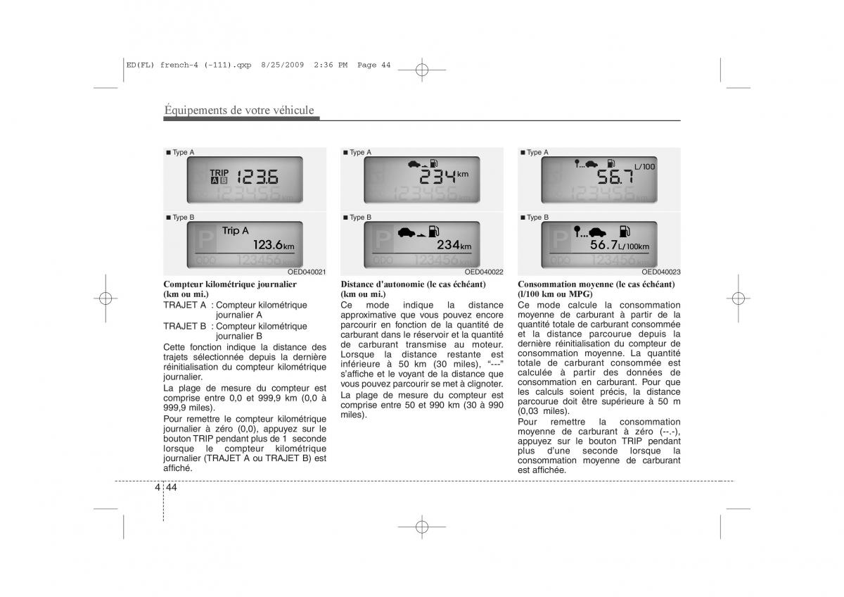 KIA Ceed I 1 manuel du proprietaire / page 122