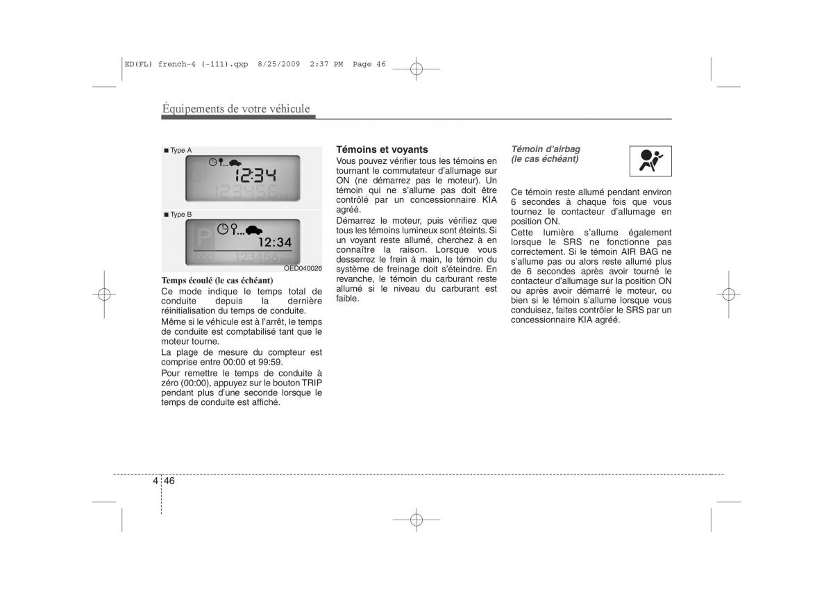 KIA Ceed I 1 manuel du proprietaire / page 124