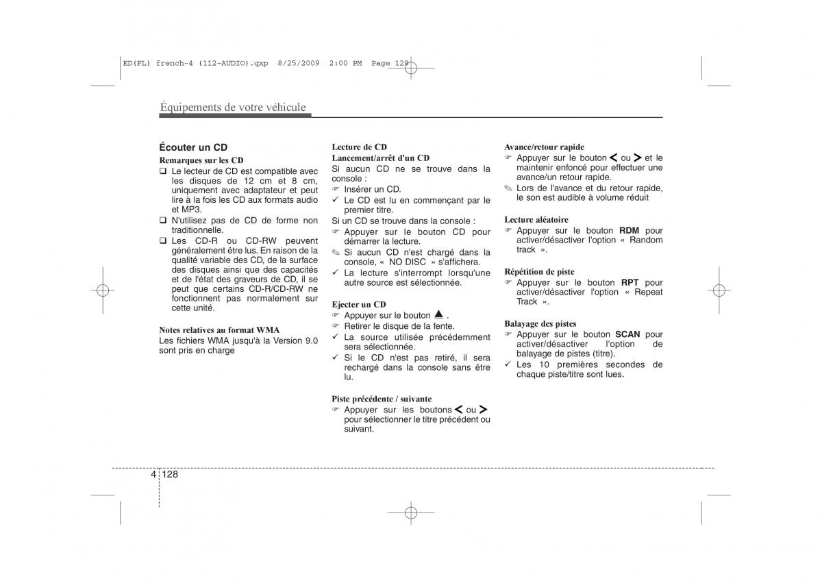 KIA Ceed I 1 manuel du proprietaire / page 206