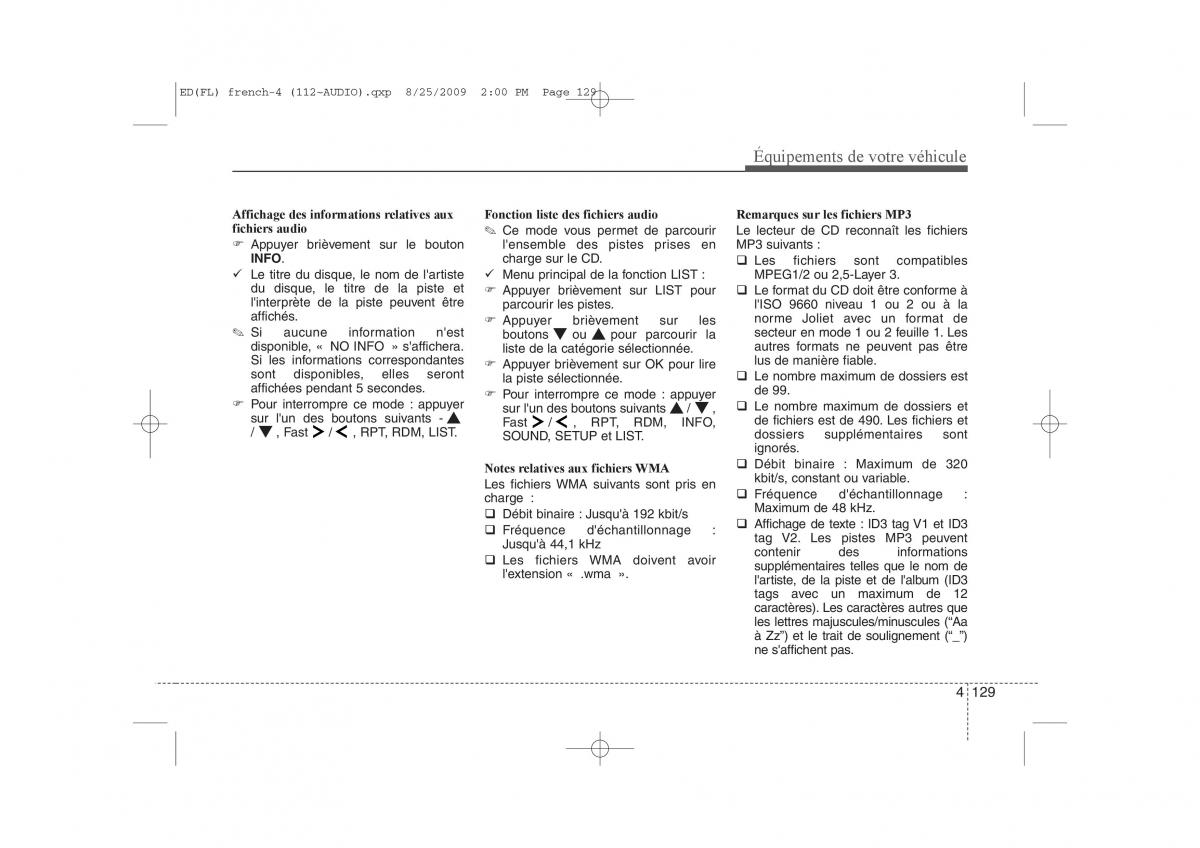 KIA Ceed I 1 manuel du proprietaire / page 207