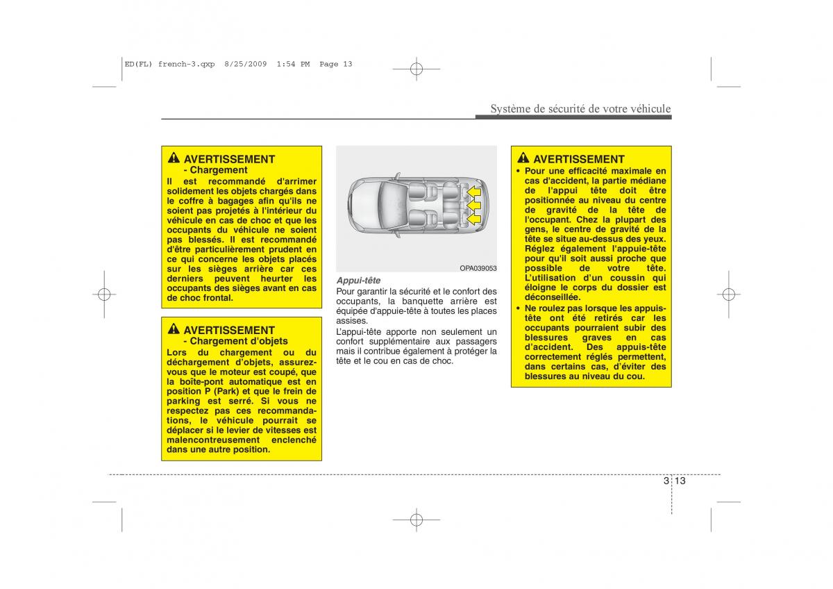 KIA Ceed I 1 manuel du proprietaire / page 27