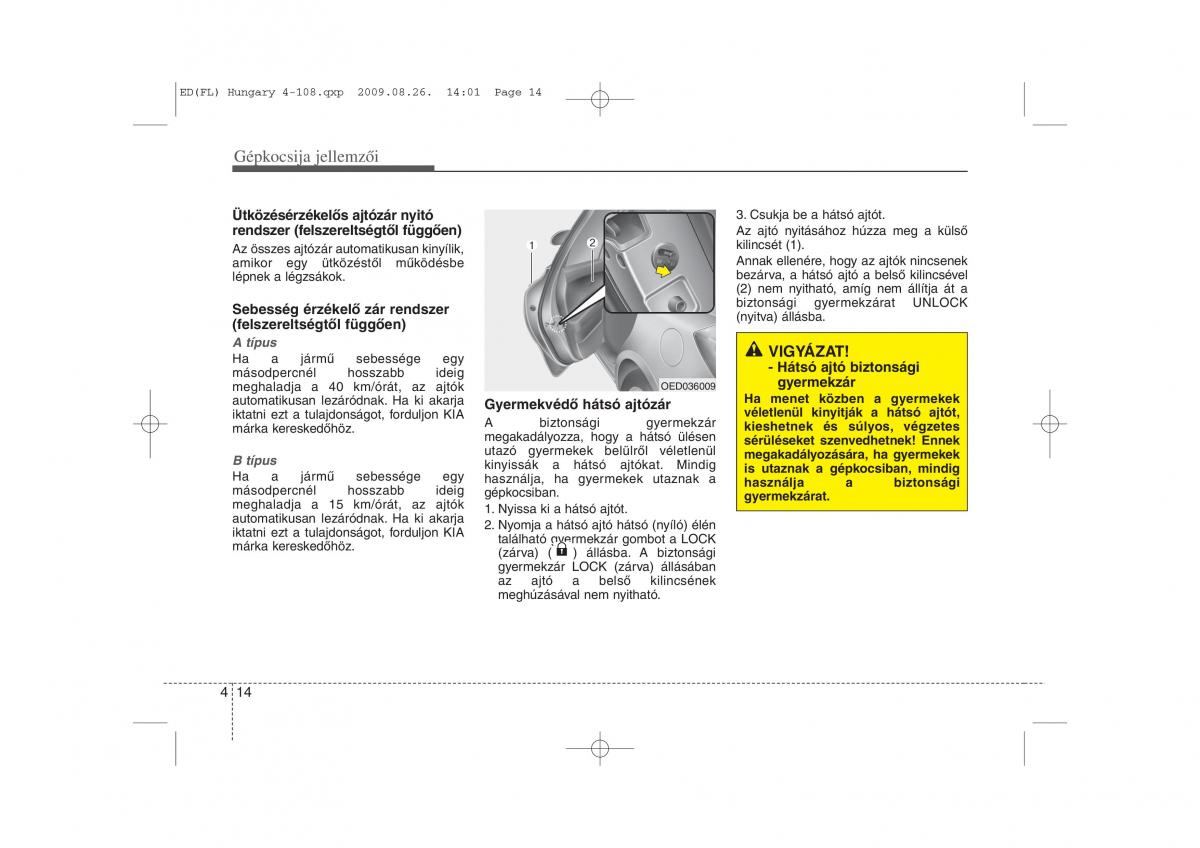 KIA Ceed I 1 Kezelesi utmutato / page 88