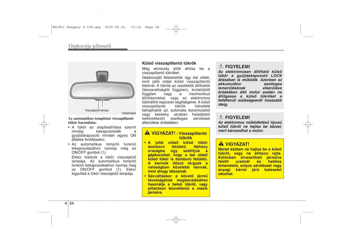 KIA Ceed I 1 Kezelesi utmutato / page 108