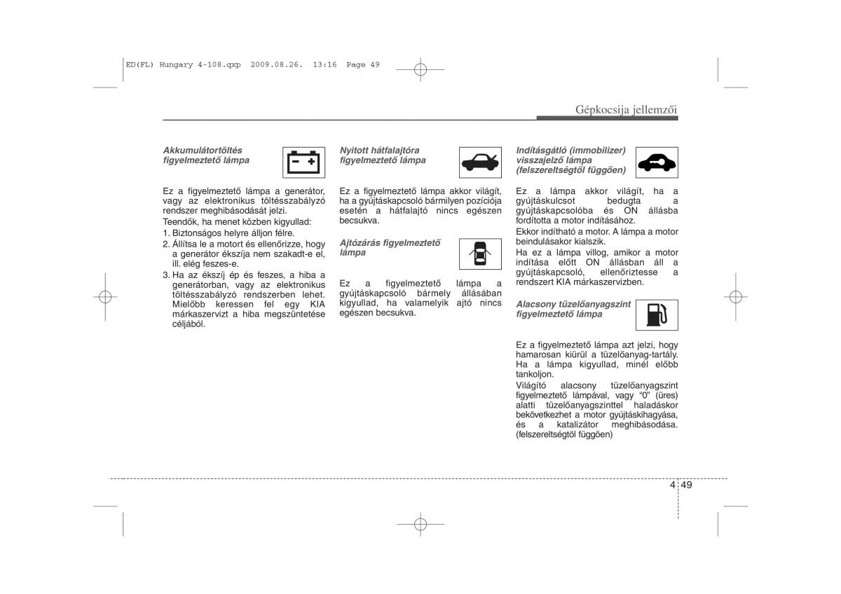 KIA Ceed I 1 Kezelesi utmutato / page 123