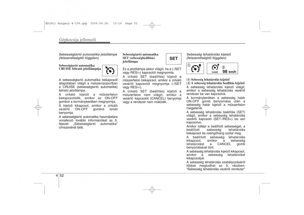 KIA Ceed I 1 Kezelesi utmutato / page 126