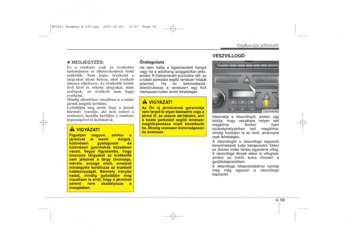 KIA Ceed I 1 Kezelesi utmutato / page 133