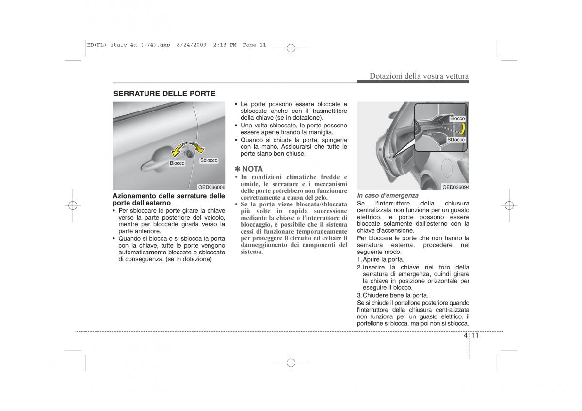 KIA Ceed I 1 manuale del proprietario / page 86