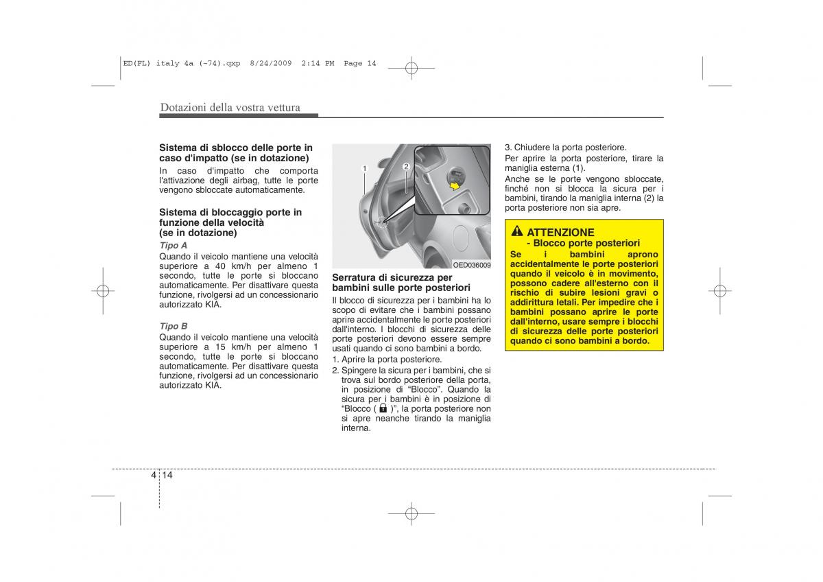 KIA Ceed I 1 manuale del proprietario / page 89