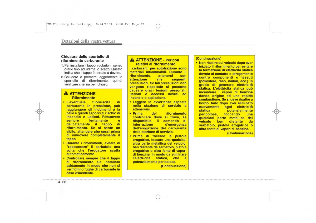 KIA Ceed I 1 manuale del proprietario / page 101