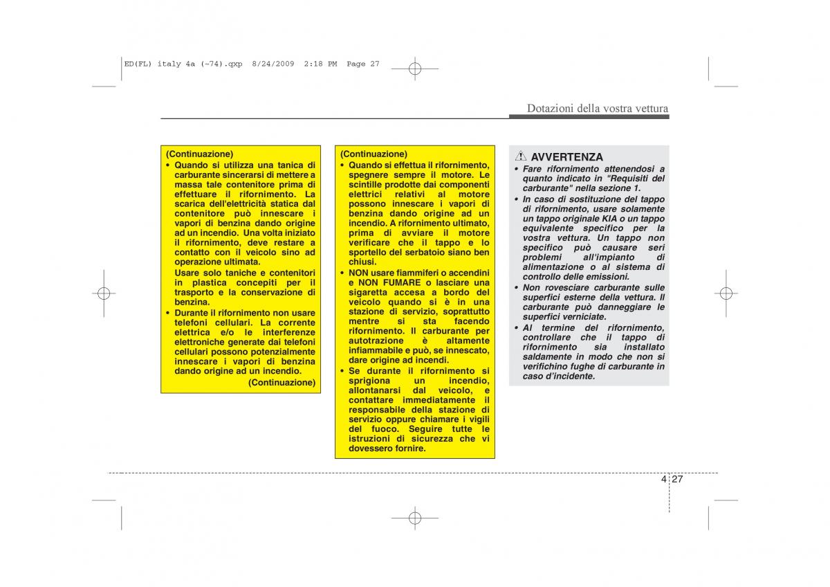 KIA Ceed I 1 manuale del proprietario / page 102