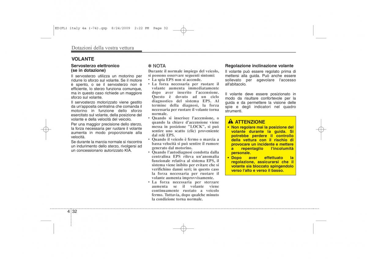 KIA Ceed I 1 manuale del proprietario / page 107