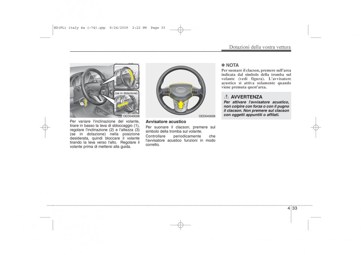 KIA Ceed I 1 manuale del proprietario / page 108