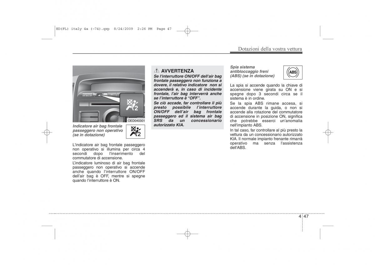 KIA Ceed I 1 manuale del proprietario / page 122