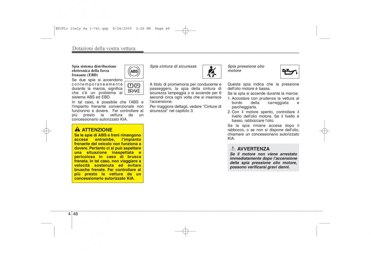 KIA Ceed I 1 manuale del proprietario / page 123