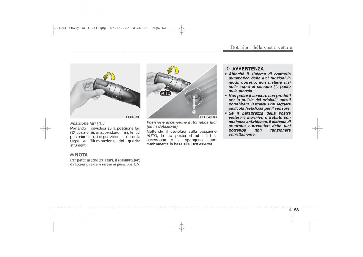 KIA Ceed I 1 manuale del proprietario / page 138