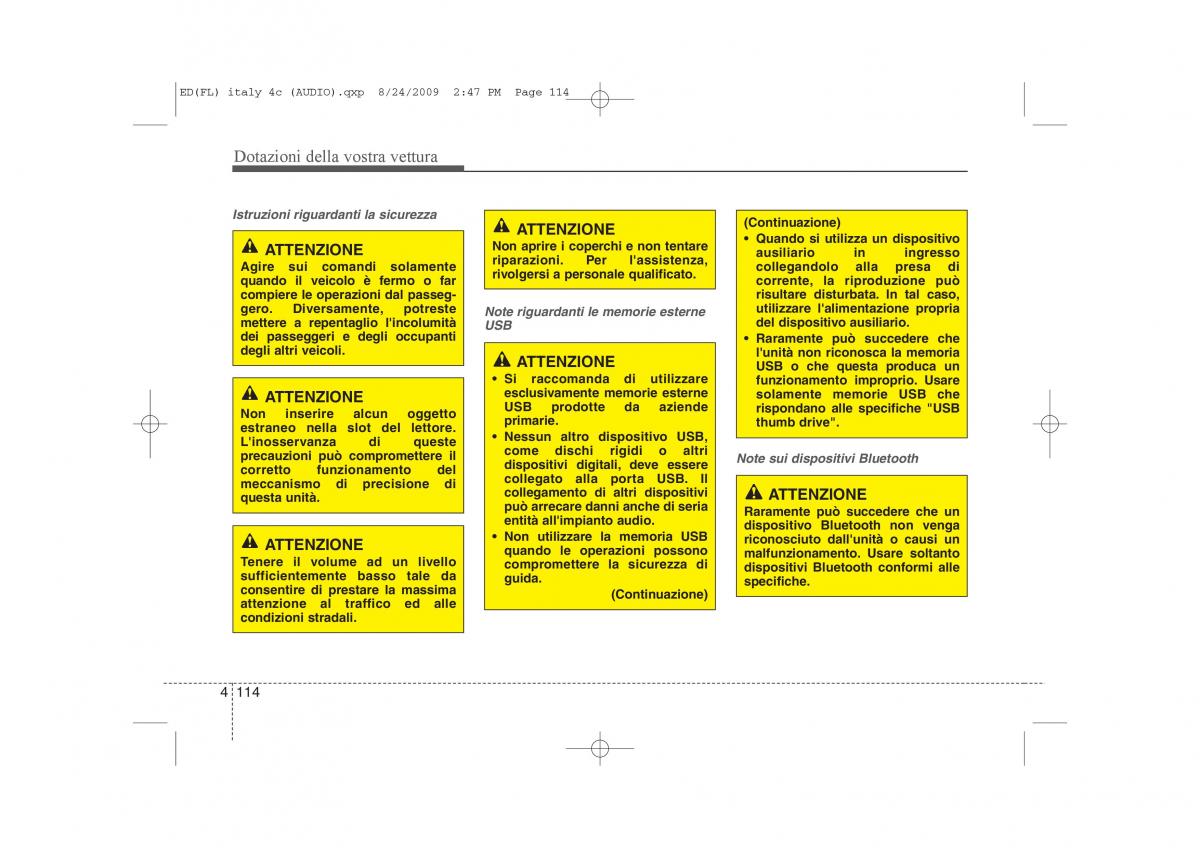 KIA Ceed I 1 manuale del proprietario / page 189