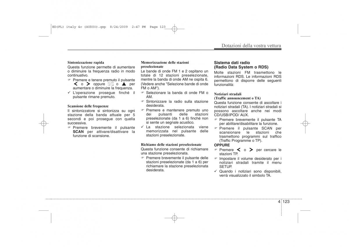 KIA Ceed I 1 manuale del proprietario / page 198