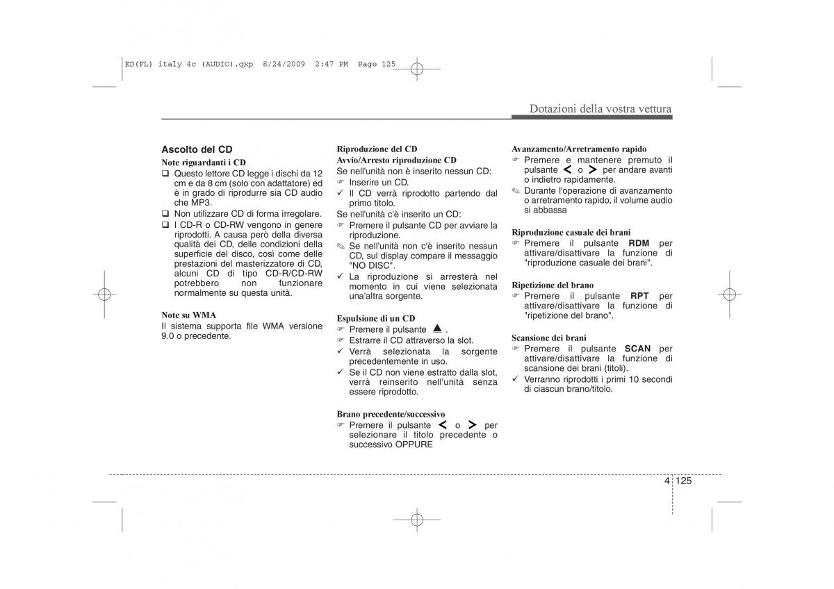 KIA Ceed I 1 manuale del proprietario / page 200