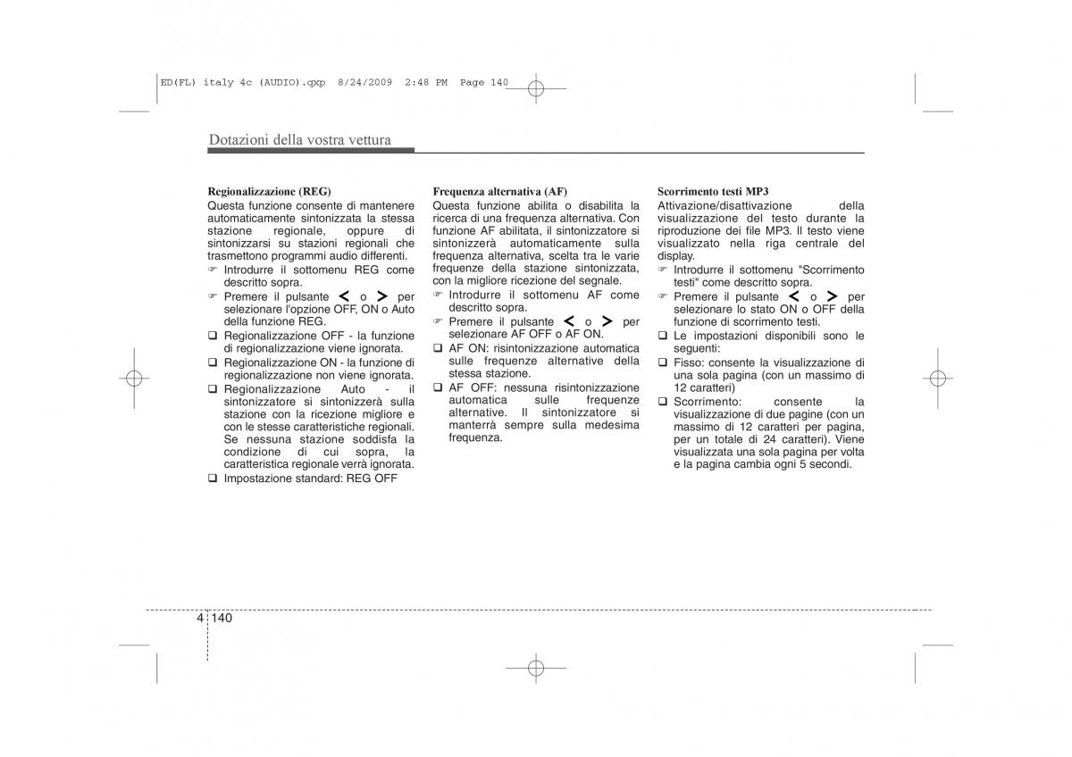 KIA Ceed I 1 manuale del proprietario / page 215